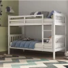 The Solus Bunk Bed is a nice choice if you want something stylish and useful for your house. It's made of good wood and has a white colour. It's well-designed and made in Britain. It works well in kids' rooms, guest rooms, or small homes. It's strong because it's made of wood, and it doesn't take up much space.