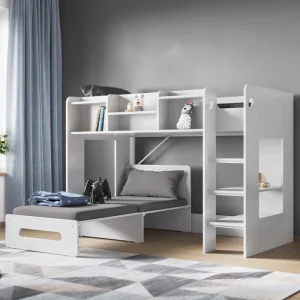 Amsterdam Mid High Sleeper With Pull Out Grey Futon