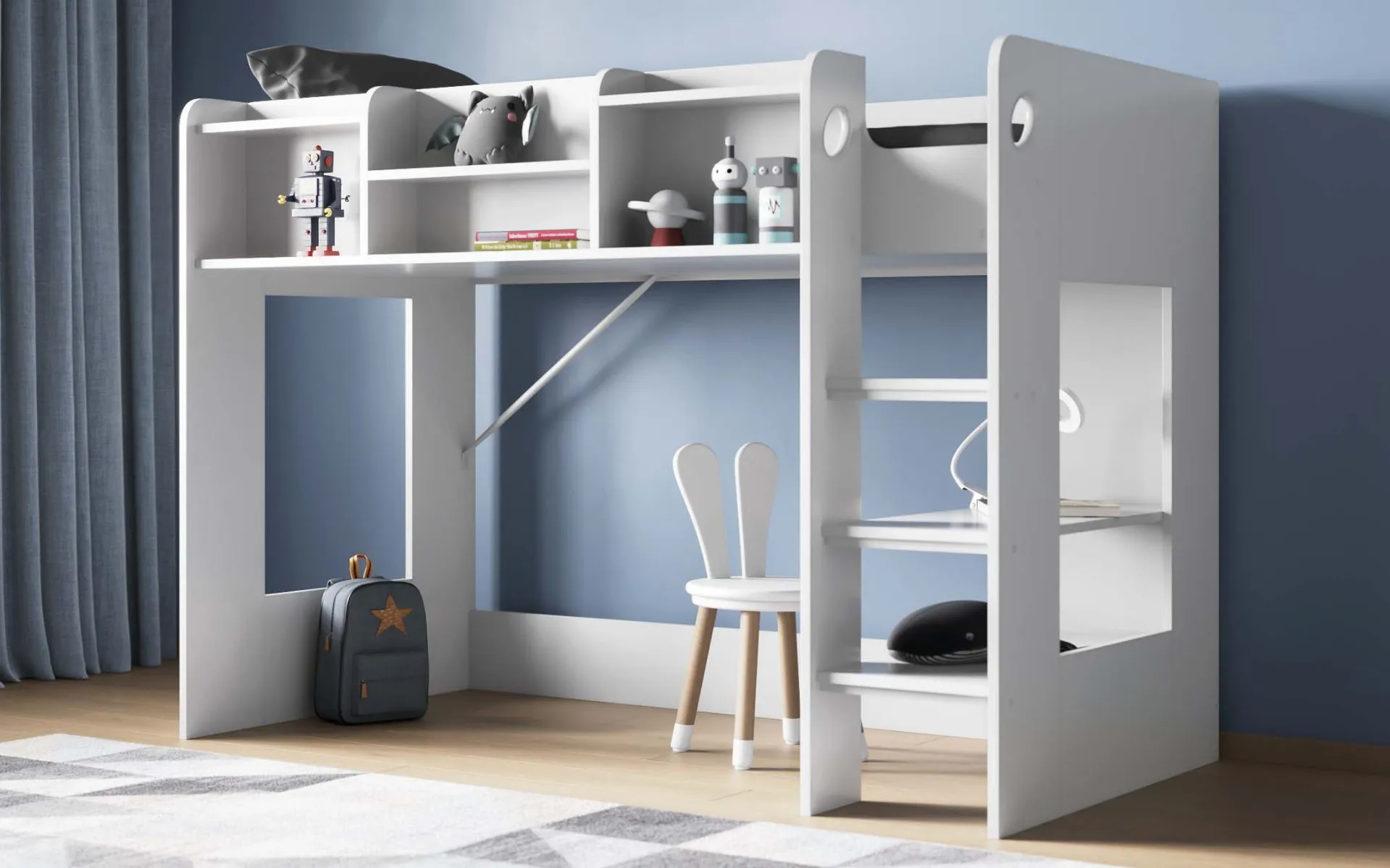 Amsterdam Mid High Sleeper Bed - White