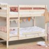 The Hoppekids Comfort Shorty Bunkbed in Natural Pine is a good bed for kids who are too big for a cot. It's made of safe, eco-friendly pine wood. It also has a rail to keep kids from falling out. This bunk bed is a good size and saves space. Kids like being close in a bunk bed, and you get two beds in one.