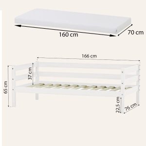 Hoppekids Comfort Shorty Daybed with Drawers in White - Image 4