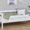 The Hoppekids ECO Shorty Daybed in White serves as the ideal transitional bed for your child. Designed with an environmentally friendly approach, this bed is constructed from high-quality pine, which is free from harmful products and chemicals, ensuring safety and durability for your little one. Additionally, the bed is equipped with a safety rail, providing protection against potential night time accidents, a concern commonly experienced by parents.