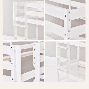 Hoppekids Comfort Shorty Bunkbed with Safety Rail in White - Image 3