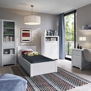 Novi Single Bed With Trundle in Alpine White