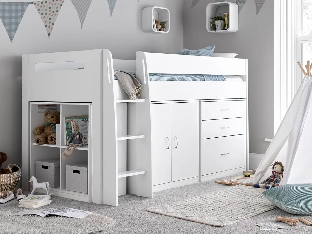 Lacy White Midsleeper Bed