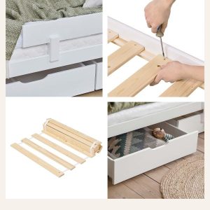 Hoppekids Comfort Shorty Daybed with Drawers in White - Image 3
