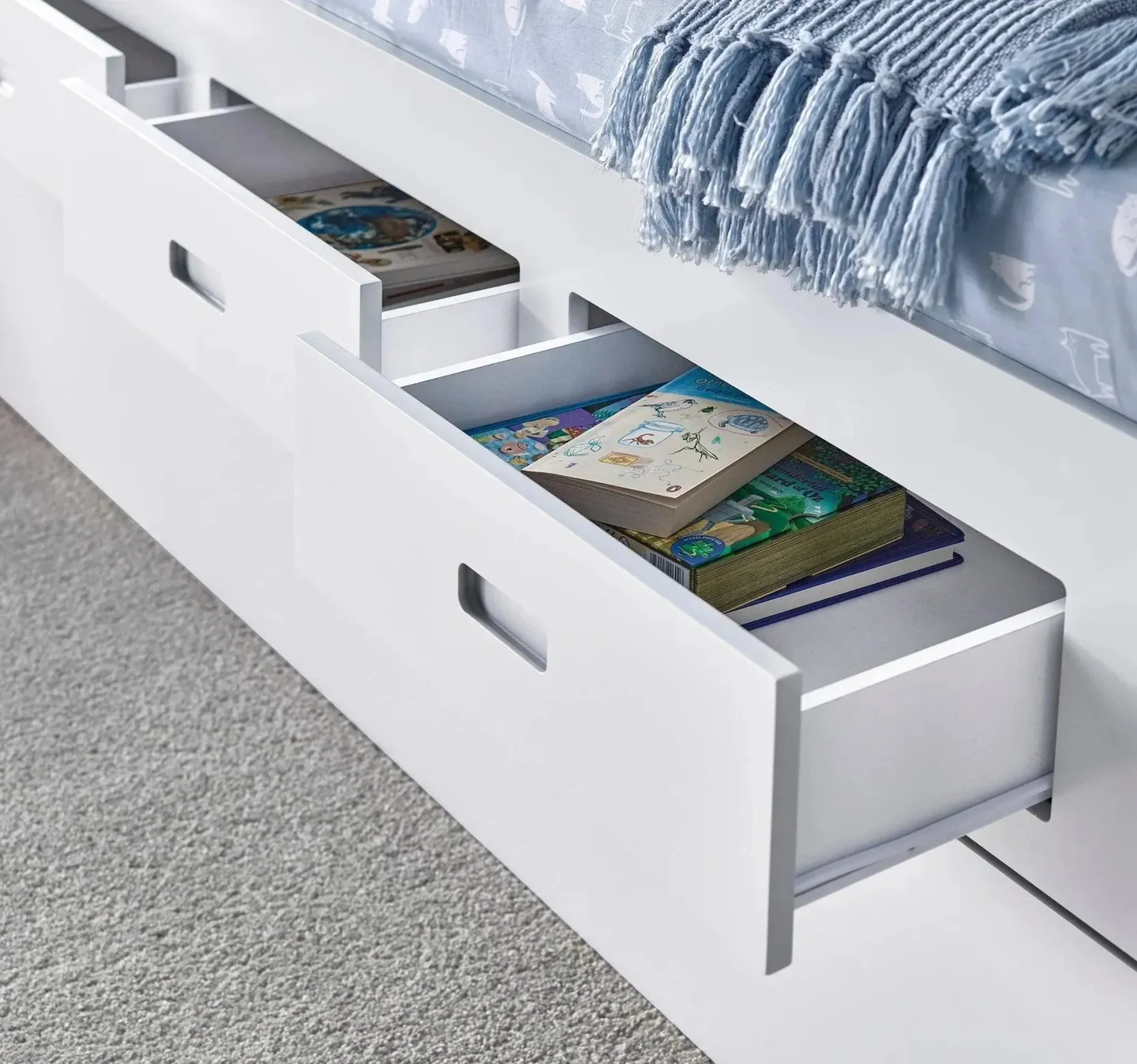 Veera Cabin Bed With Trundle - White - Image 4