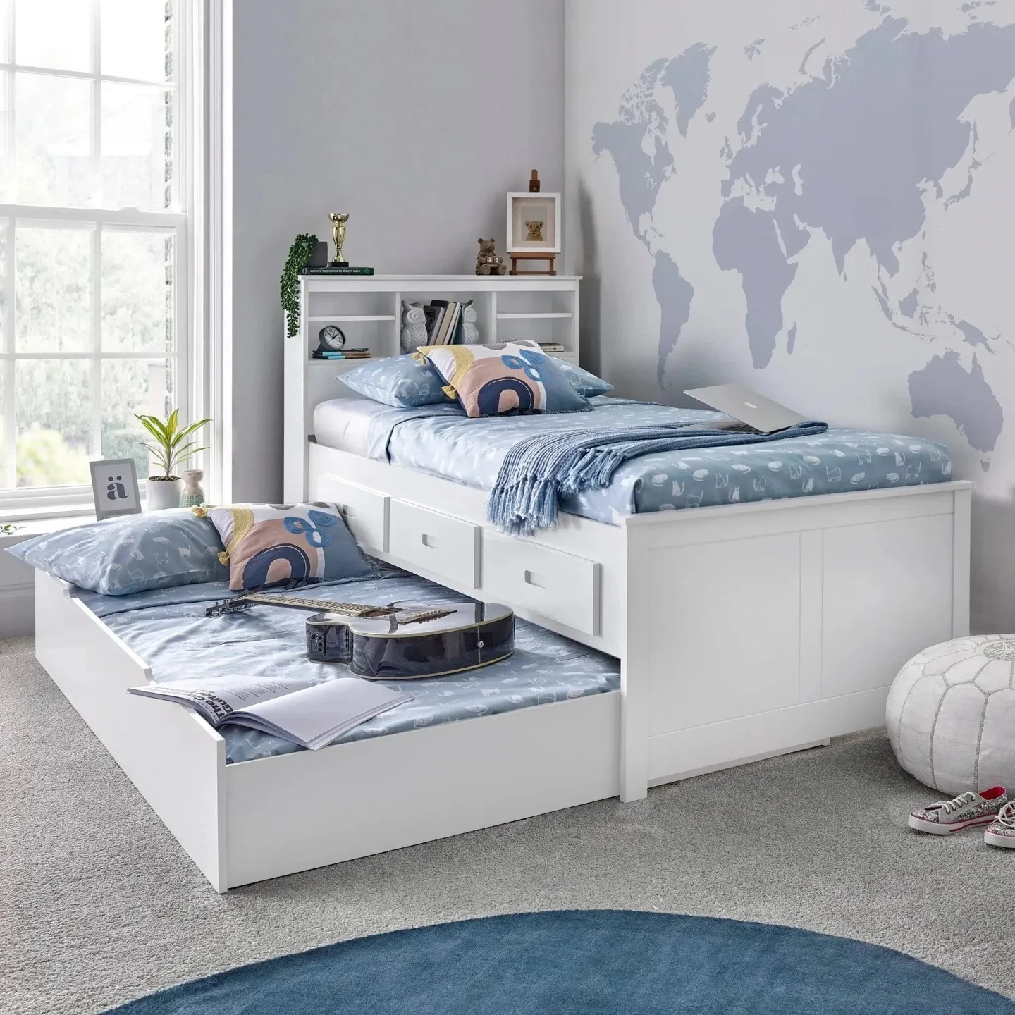 Veera Cabin Bed With Trundle - White - Image 5