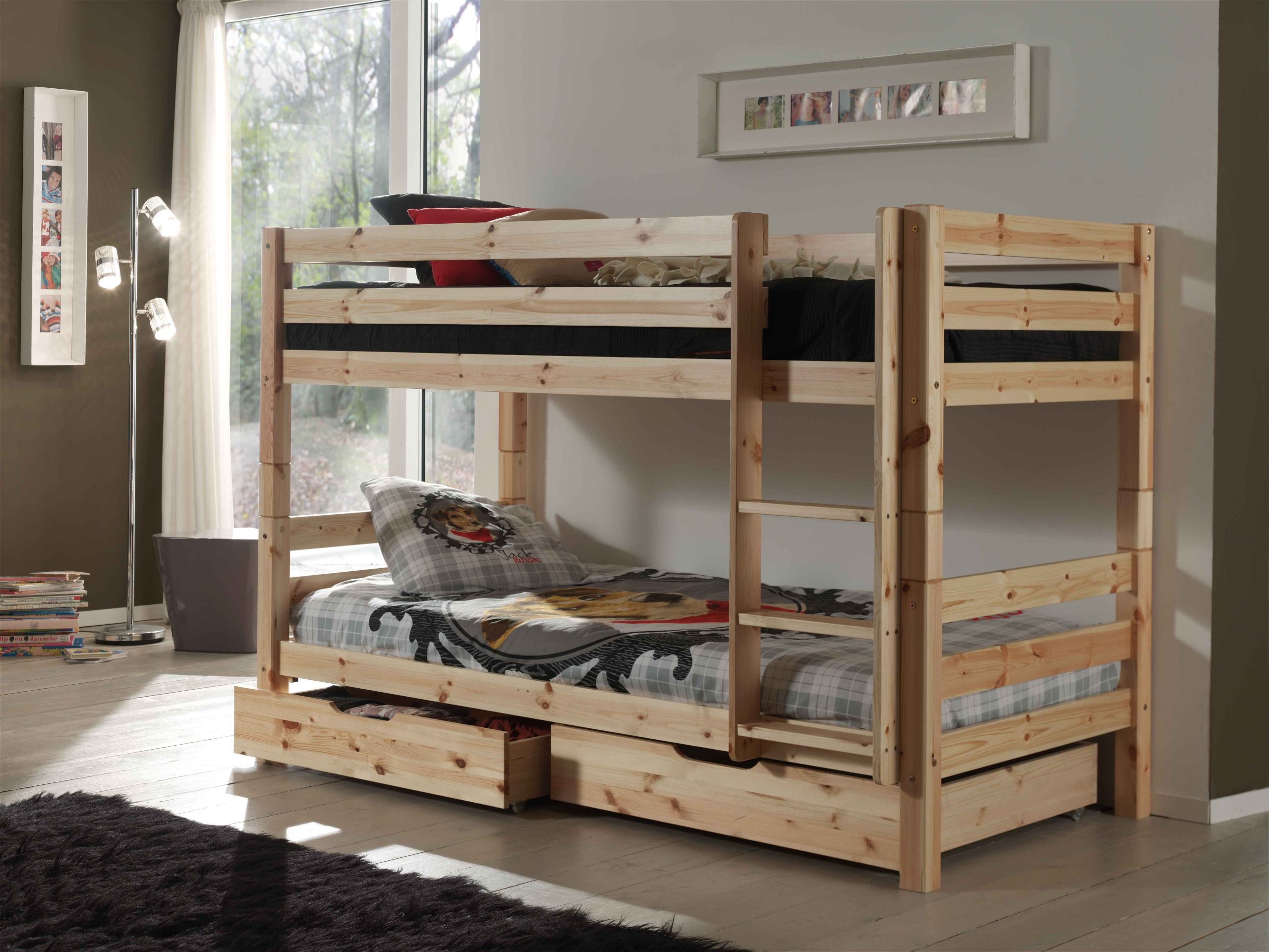 Breeze Solid Wood Low Bunk Bed With Drawers - Image 3