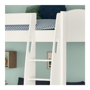 Uno S White High Sleeper with Desk, Pull Out Desk and Ocean Blue Sofa Bed - Image 11