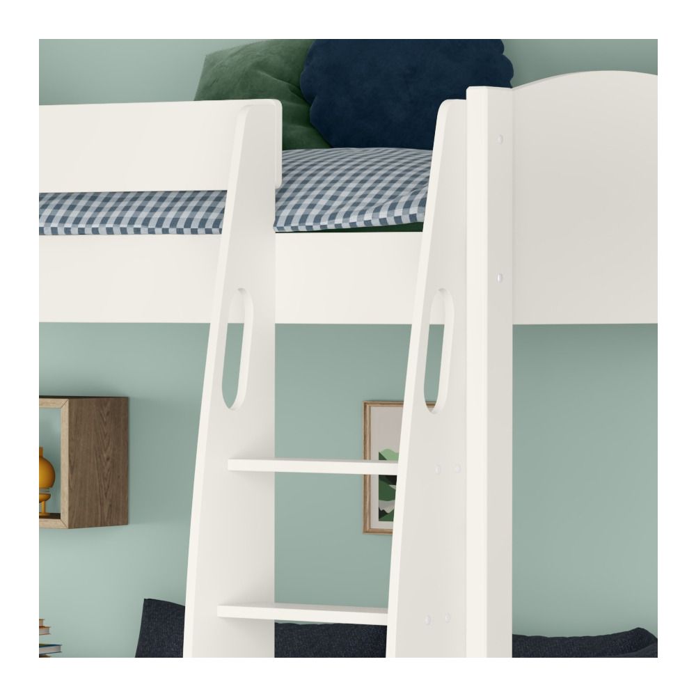 Uno S White High Sleeper with Desk, Pull Out Desk and Ocean Blue Sofa Bed - Image 11