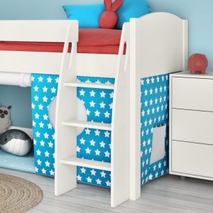 Alternative view of Uno S White Mid Sleeper with Aqua and White Stars Tent