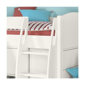 Uno S White Mid Sleeper with Pull Out Desk, 3 Drawer Chest and Cube Unit - Image 5