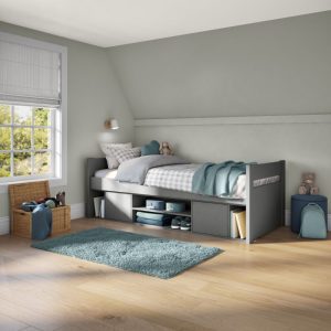 Alternative view of Uno Grey Storage Cabin Bed