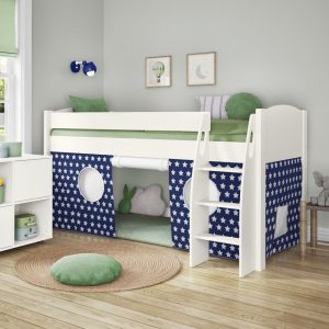 Uno S White Mid Sleeper with Blue and White Stars Tent