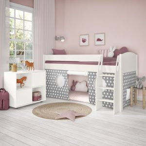 Uno S White Mid Sleeper with Grey and White Stars Tent - Image 3