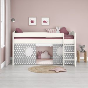 Alternative view of Uno S White Mid Sleeper with Grey and White Stars Tent