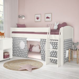 Uno S White Mid Sleeper with Grey and White Stars Tent