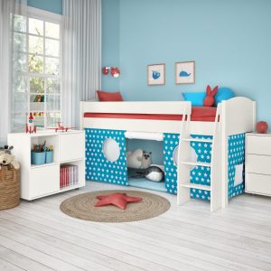 Uno S White Mid Sleeper with Aqua and White Stars Tent - Image 5