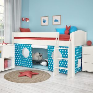 Uno S White Mid Sleeper with Aqua and White Stars Tent