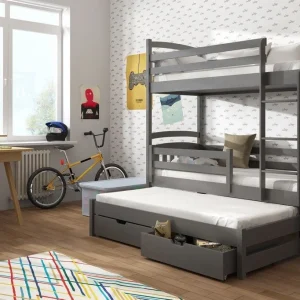 Alternative view of Norah Graphite Bunkbed with Trundle and Storage