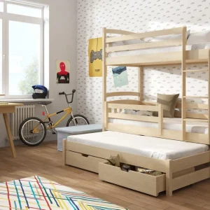 Alternative view of Norah Pine Bunkbed with Trundle and Storage