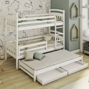 Alternative view of Norah White Bunkbed with Trundle and Storage