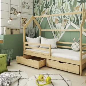 Siffroy Single Pine Bed With Storage