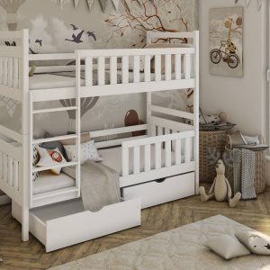 Haze White Bunk Bed With Storage - Image 3