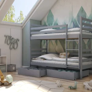Alternative view of Nico Grey Bunk Bed with Storage