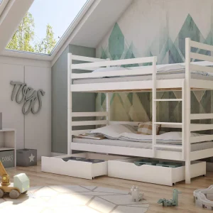 Nico White Bunk Bed with Storage