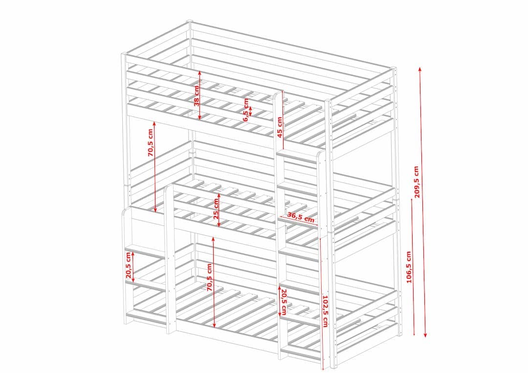 Bergamo Triple Bunk Bed - Image 3