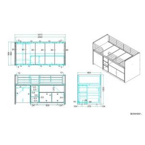 Alternative view of Nimbus Mid Sleeper Cabin Bed in White