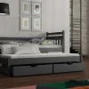 The Monty Graphite bed is a high-quality piece of furniture constructed from robust pine wood. It is finished with non-toxic, water-based paints, ensuring a safe environment. This bed is ideally suited for accommodating guests or children. The integrated pull-out trundle bed provides an additional sleeping surface, which is particularly beneficial for accommodating unexpected guests or a growing family. Furthermore, it features durable drawers designed for convenient storage of extra bedding and pillows, ensuring they are readily accessible.
