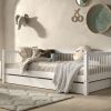 Stowford Captains Bed in White Beech with Underbed Trundle