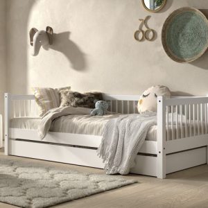 Stowford Captains Bed in White Beech with Underbed Trundle