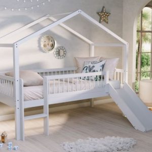 Stowford House Bed with Slide in White Beech
