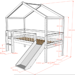 Alternative view of Stowford House Bed with Slide in White Beech