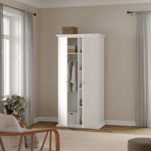 Alternative view of Paris Wardrobe with 2 Doors in White