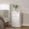 Paris Nightstand 1 Door + 1 Drawer in White