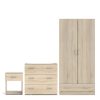 Space Package - Bedside 1 Drawer + Chest of 3 Drawers + Wardrobe with 2 Doors + 1 Drawer in Oak