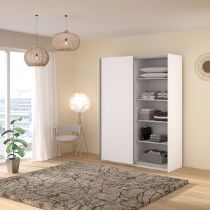 Swing White Mirrored Robe - 150cm - Image 3