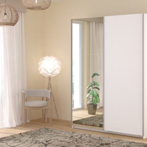 Swing White Mirrored Robe - 150cm - Image 4