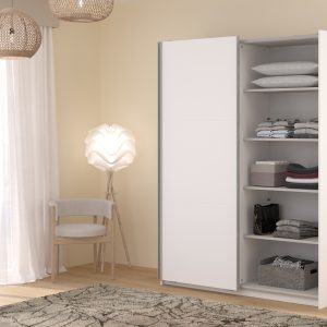 Swing White Mirrored Robe - 150cm - Image 5