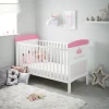 The Clara Inspire range of cot beds presents a harmonious balance of simplicity and style, complemented by a suite of valuable features. This collection offers an ideal solution for parents seeking to introduce vibrant colour and distinctive designs into their child's initial sleeping environment. Specifically, the Little Princess cot bed is designed to evoke a sense of regal comfort for young children, incorporating royal-inspired motifs and pink end panels.