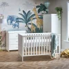 his modern piece features inlay detailing, beautiful natural wood, and unique brass hardware.  The Obaby Pensham collection is ideal for parents seeking a blend of contemporary design and practicality.
