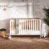 The Pensham cot bed can be used as your child grows. It's good from birth until around 4 years old. The mattress height can be moved to three different levels, so you can find the right one for your child as they grow. When it's time to change it to a toddler bed, you can easily take off the sides to make a comfy toddler bed. You can also get a handy drawer that fits underneath, which is great for storing your child's things and keeping them nearby.