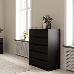 Alternative view of Roma Chest with 5 Drawers in Black Matt