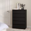Roma Chest with 5 Drawers in Black Matt