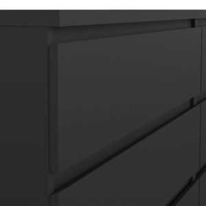 Roma Wide Chest with 6 Drawers in Black Matt - Image 3